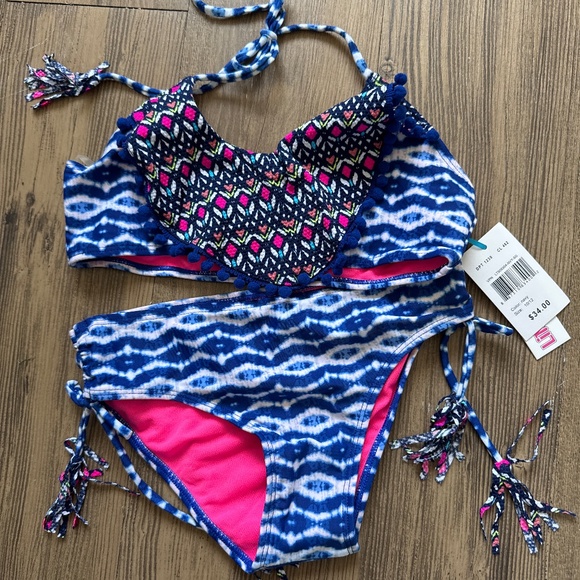 Limited Too UPF 50+ bikini navy and white - Picture 1 of 6